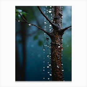 Raindrops On A Tree 1 Canvas Print