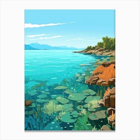 Gold Coast, Australia, Flat Illustration 3 Canvas Print