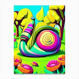 Garden Snail In Park Pop Art Canvas Print