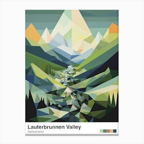 Mountains And Valley   Geometric Vector Illustration 3 Poster Canvas Print