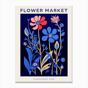 Blue Flower Market Poster Kangaroo Paw 4 Canvas Print