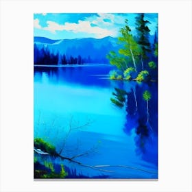Blue Lake Landscapes Waterscape Impressionism 2 Canvas Print