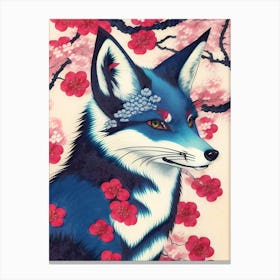 Fox In Cherry Blossoms Canvas Print