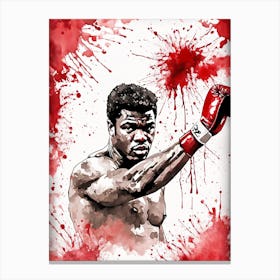 Cassius Clay Portrait Ink Painting (3) Canvas Print