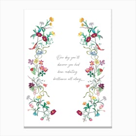 Flower quote Canvas Print