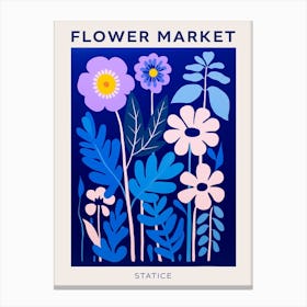 Blue Flower Market Poster Statice 4 Canvas Print