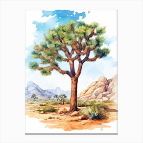 Joshua Tree In Water Color Style (2) Canvas Print