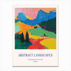 Colourful Abstract Berchtesgaden National Park Germany 5 Poster Blue Canvas Print