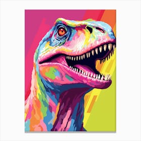 Colourful Dinosaur Utahraptor 3 Canvas Print
