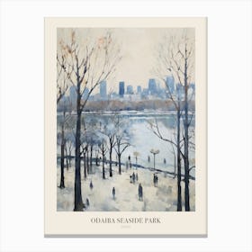 Winter City Park Poster Odaiba Seaside Park Tokyo 4 Canvas Print