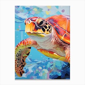 Close Up Painting Study Of Sea Turtle Canvas Print