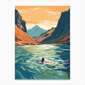 Wild Swimming At Wastwater Cumbria 2 Canvas Print