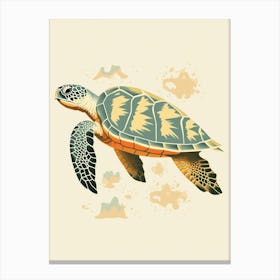 Beige Geometric Abstract Turtle Canvas Print