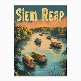 Aihrgdesign A Mid Century Modern Travel Poster For Siem Reap 5 Canvas Print