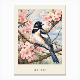 Beatrix Potter Inspired  Animal Watercolour Magpie 2 Canvas Print