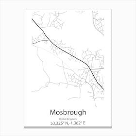 Mosbrough,United Kingdom Minimalist Map Stampe su tela