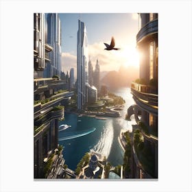 Futuristic Cityscape Canvas Print