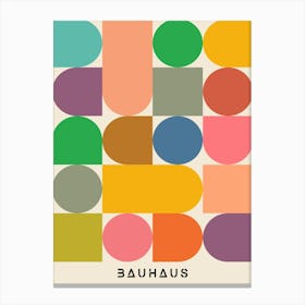 Multicolour Geometric Bauhaus Canvas Print