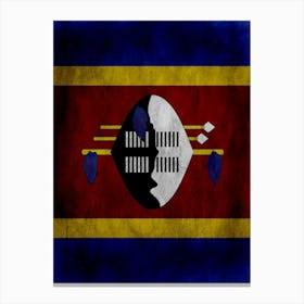 Swaziland Flag Texture Canvas Print
