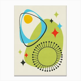 Mid Century Modern Atomic Age 14 Green, Blue Canvas Print