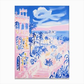 Salento, Puglia   Italy Beach Club Lido Watercolour 2 Canvas Print