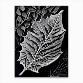 Ash Leaf Linocut 2 Canvas Print