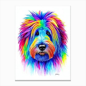 Komondor Rainbow Oil Painting dog Canvas Print