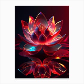 Red Lotus Holographic 4 Canvas Print