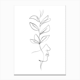 Face Line Drawing Canvas Print