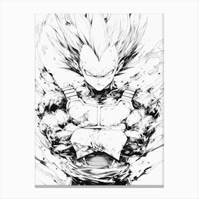 Vegeta Black And White Canvas Print