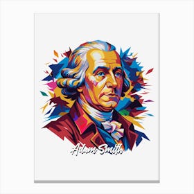 Adam Smith 2 Portrait WPAP Pop Art Canvas Print