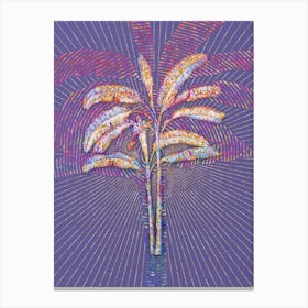 Geometric Banana Tree Mosaic Botanical Art on Veri Peri n.0301 Canvas Print