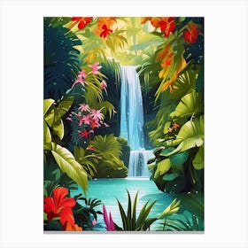 Waterfall In The Jungle Canvas Print