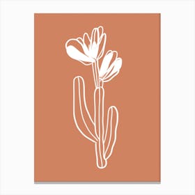 Cactus Line Drawing Easter Cactus Canvas Print
