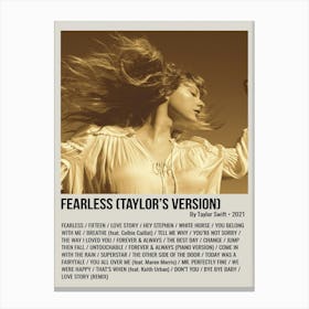 Fearless (Taylor S Version) By Taylor Swift 2021 Poster 1 Canvas Print