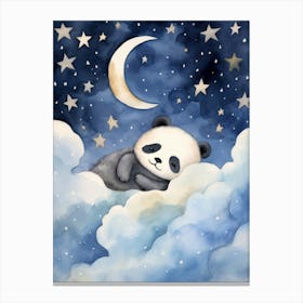 Baby Panda Cub 1 Sleeping In The Clouds Canvas Print