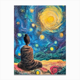 Buddha Enlightenment Night Canvas Print