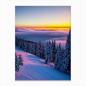 Mount Buller, Australia Sunrise Skiing Poster Canvas Print