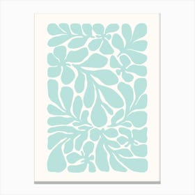 Abstract Botanical Aqua Canvas Print