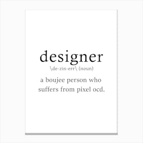 Designer Definition Poster - Dictionary Canvas Print