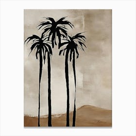 Beige watercolor palm tree desert painting Canvas Print