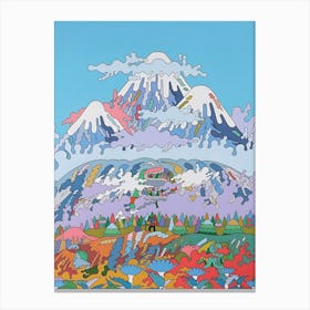 Art Psychedelic Mountain Canvas Print