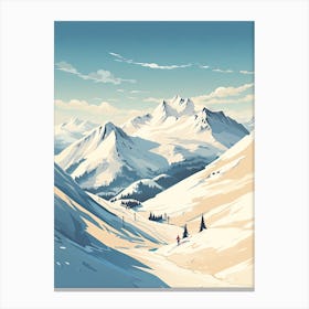 Whistler Blackcomb   British Columbia, Canada, Ski Resort Illustration 7 Simple Style Canvas Print