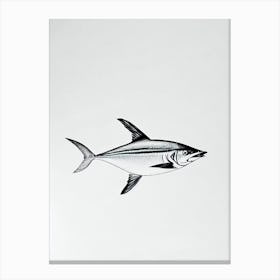 Marlin Black & White Drawing Canvas Print