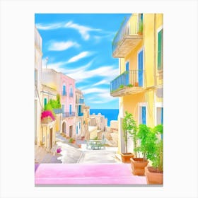 Otranto, Italy Colourful View 3 Canvas Print