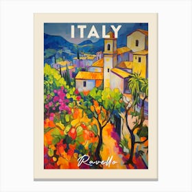 Ravello Italy 4 Fauvist Painting Travel Poster Canvas Print