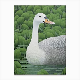 Ohara Koson Inspired Bird Painting Goose 1 Canvas Print