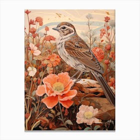Sparrow 4 Detailed Bird Painting Canvas Print