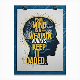 Your Mind Is A Weapon Always Keep It Loaded Canvas Print