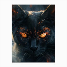 Cat In Flames Canvas Print